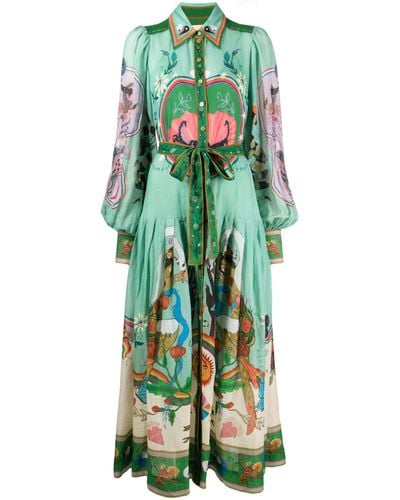 ALÉMAIS Evergreen Print Dress