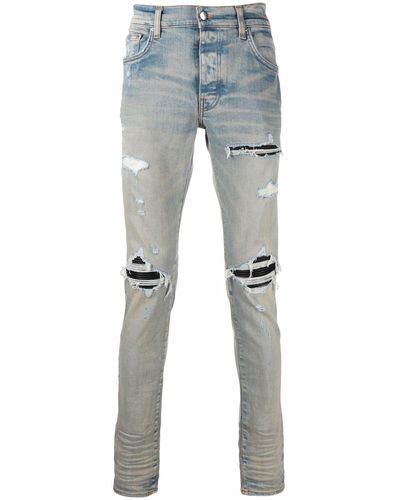 Amiri Mx1 Ripped Skinny Jeans - Blue