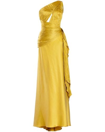 Maria Lucia Hohan Bliss One-shoulder Silk Gown - Yellow