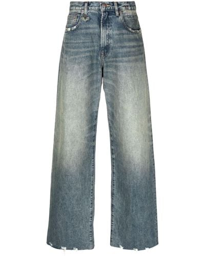 R13 D'Arcy High-Rise Wide-Leg Jeans - Blue