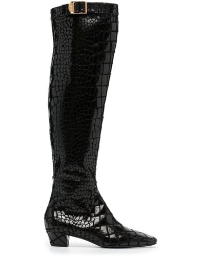 Tom Ford Crocodile-effect Calf-leather Boots - Black