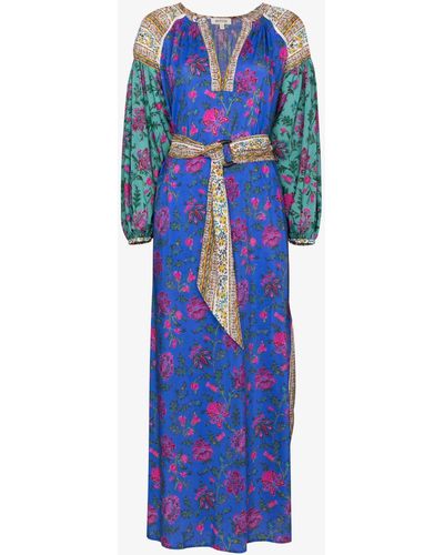 BOTEH Parasol Floral Print Maxi Dress - Women's - Viscose/cotton - Blue