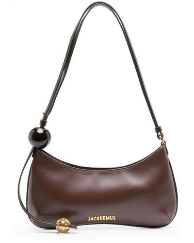Jacquemus Le Bisou Perle Leather Shoulder Bag - Brown