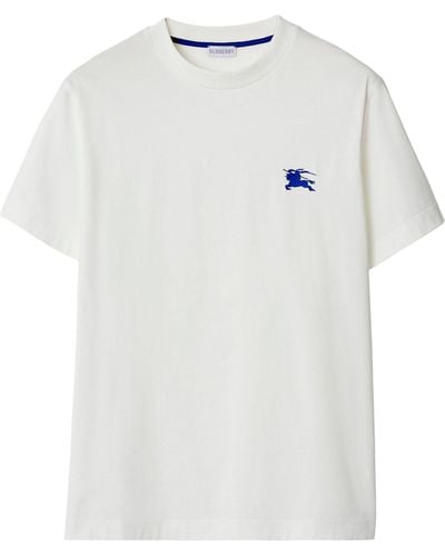 Burberry Edk-embroidered Cotton T-shirt - White