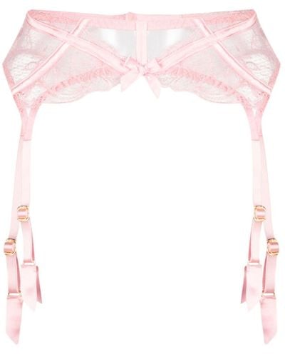 Agent Provocateur Lace-embellished Suspender Belt - Pink
