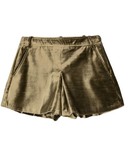 Tom Ford Velvet Mid-waist Shorts - Women's - Polyester/silk/cupro - Natural