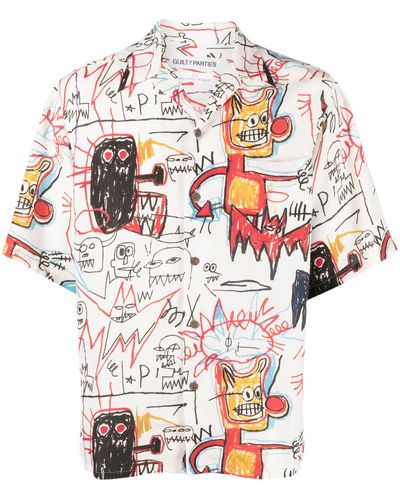 Wacko Maria - Jean-Michel Basquiat Camp-Collar Printed Woven Shirt - Yellow  Wacko Maria