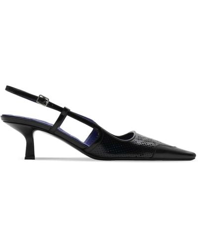 Burberry Chisel 50 Perforated Court Shoes - Black