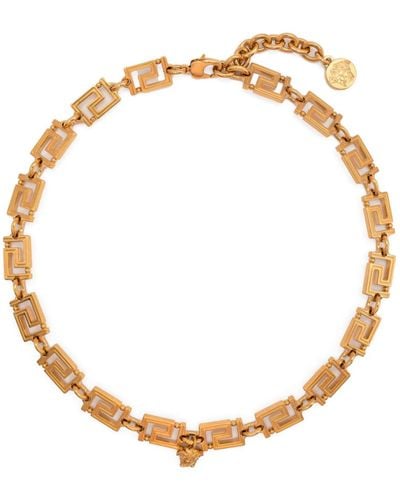 Versace Greca Chain Necklace - Natural