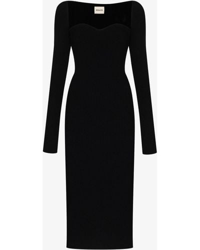 Khaite The Beth Midi Dress - Women's - Polyester/viscose - Black