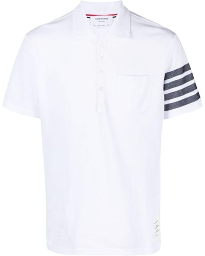 Thom Browne 4-bar Cotton Polo Shirt - Men's - Cotton - White
