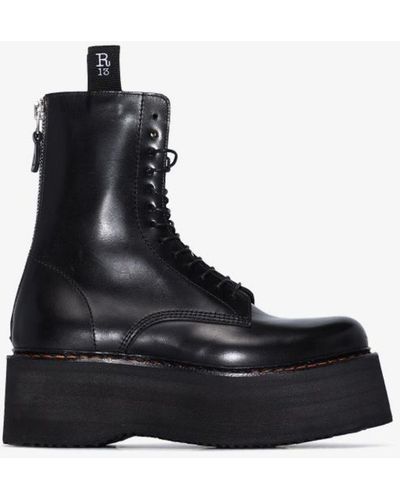 R13 Black Single Stack 40 Ankle Boots