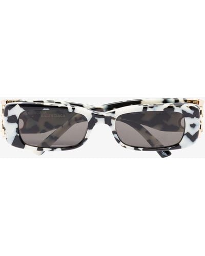 Balenciaga Grey Dynasty Havana Rectangular Sunglasses - Unisex - Acetate/acrylic - Natural