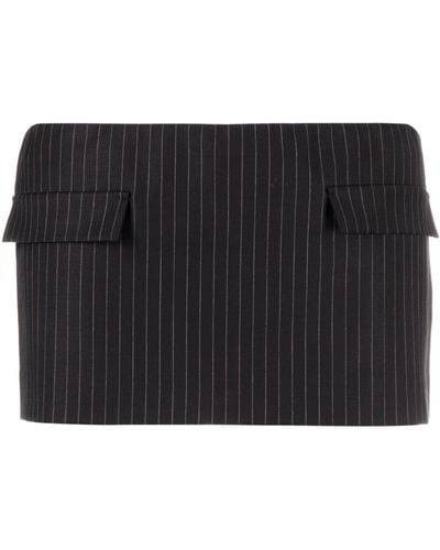 Mowalola Pinstripe Mini Skirt - Black