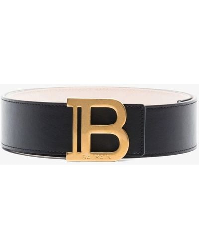 Balmain B Logo Leather Belt - Black