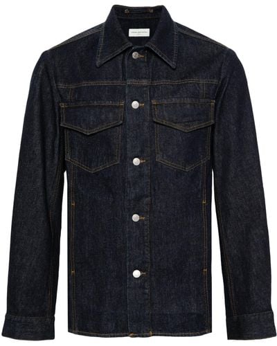 Dries Van Noten Button-up Denim Shirt Jacket - Men's - Cotton - Blue