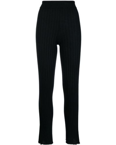 Lisa Yang Ribbed Cashmere Trousers - Women's - Cashmere - Black