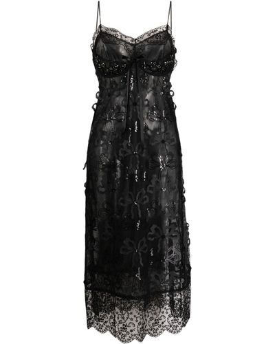 Simone Rocha Bow-embellished Slip Dress - Black