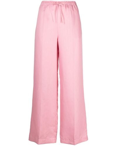 Asceno Aurelia Drawstring Linen Pants - Pink