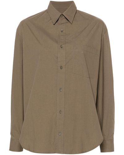 Matteau Long-sleeve Organic Cotton Shirt - Brown