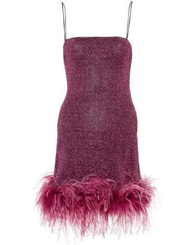 Oséree Lumière Plumage Mini Dress - Purple