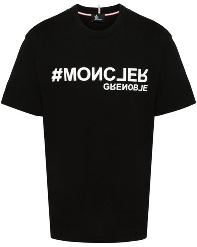 3 MONCLER GRENOBLE Logo Print Cotton T-shirt - Men's - Cotton - Black