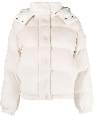 Moncler Daos Chenille Puffer Jacket - Natural