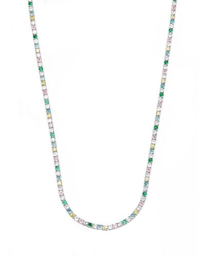 Hatton Labs Sterling Rainbow Crystal Tennis Necklace - Metallic