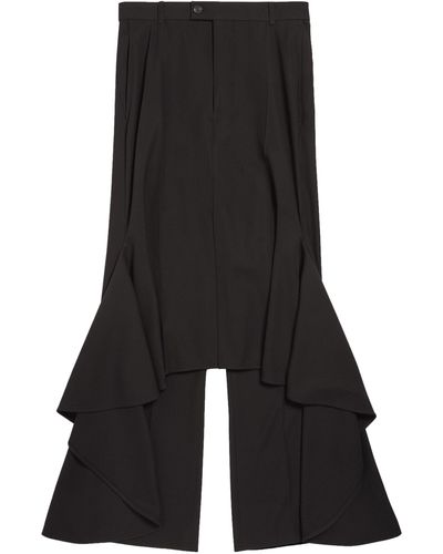 Balenciaga Deconstructed Godet Midi Skirt - Black