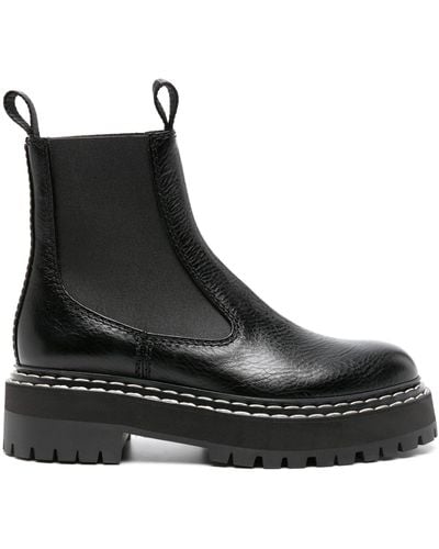 Proenza Schouler Lug Sole Leather Chelsea Boots - Black