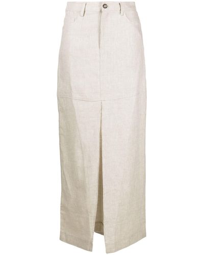 Reformation Neutral Tazz Linen Maxi Skirt - Women's - Linen/flax - White