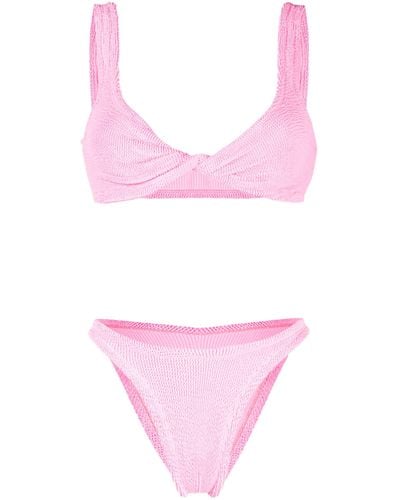 Hunza G Juno Crinkled-effect Bikini Set - Pink