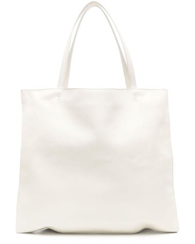 Maeden White Yumi Leather Tote Bag
