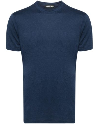 Tom Ford Crew-neck Lyocell T-shirt - Blue