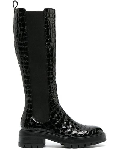 Aquazzura Crosby 50mm Knee-high Chelsea Boots - Black