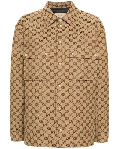 Gucci gg Canvas Shirt Jacket - Women's - Cotton/polyester/polyamide - Natural