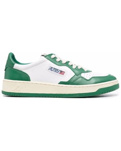Autry Medalist Leather Trainers - Men's - Leather/rubber/fabric - Green