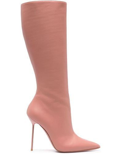 Paris Texas Lidia 105mm Leather Stiletto Boots - Pink