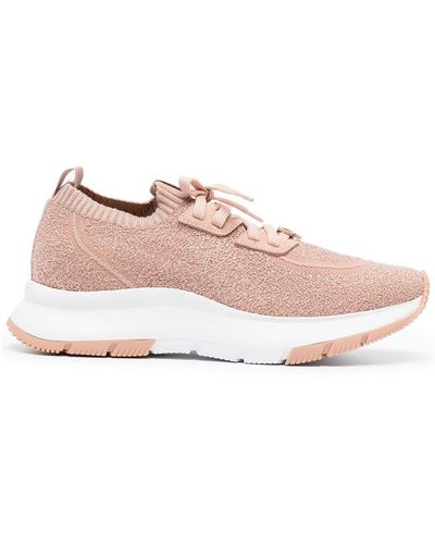 Gianvito Rossi Glover Stretch-bouclé Sneakers - Pink