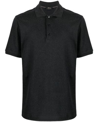 Brioni Short-sleeve Cotton Polo Shirt - Black