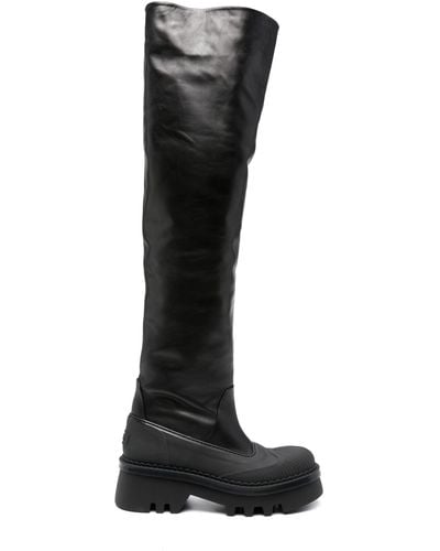 Chloé Raina 50mm Thigh-high Leather Boots - Black