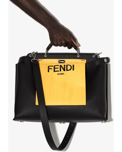 Fendi Peekaboo Iconic Essential Leather Shoulder Bag - Men's - Leather - Metallic