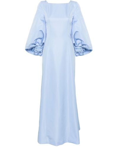 Huishan Zhang Bishop-sleeve Faille Gown - Women's - Silk/polyester - Blue