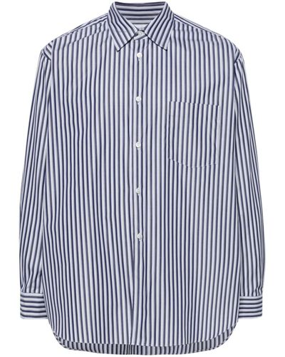 Comme des Garçons And White Striped Cotton Shirt - Blue