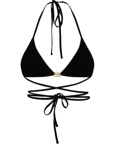 Miu Miu Logo-appliqué Triangle Bra - Black