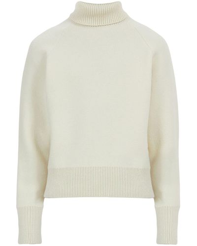 Ferragamo Roll-neck Virgin Wool Sweater - White