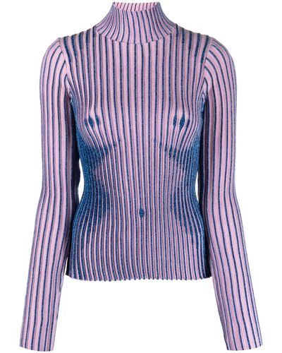 Jean Paul Gaultier Printed Long Sleeves Top - Purple