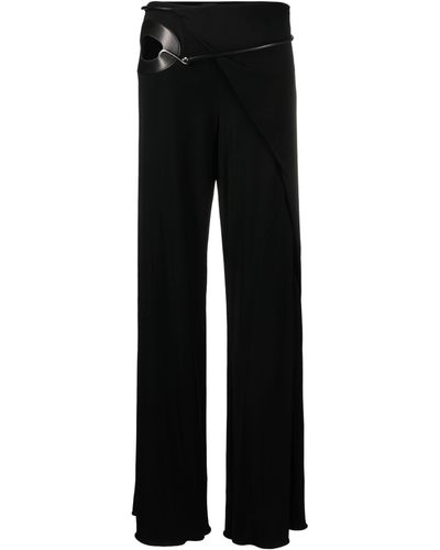 Tom Ford Cut-out Wide-leg Silk Trousers - Black