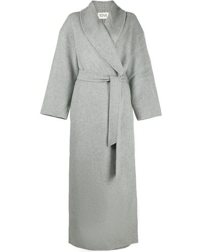 TOVE Jore Belted Coat - Women's - Polyester/wool/viscose - Grey