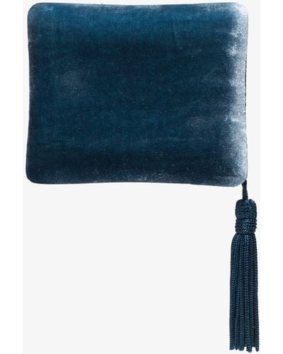 Sophie Bille Brahe Tassel-trimmed Velvet Jewelry Case - Blue